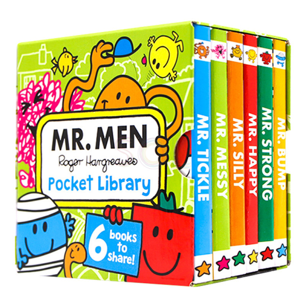 Mr Men Pocket Library 6 books 英文版繪本奇先生手掌書盒裝6冊