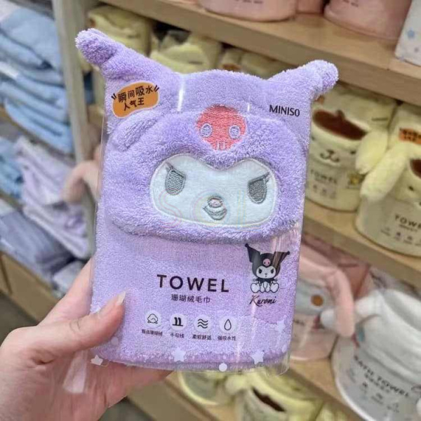 SANRIO TOWEL珊瑚絨柔軟吸水毛巾 KUROMI