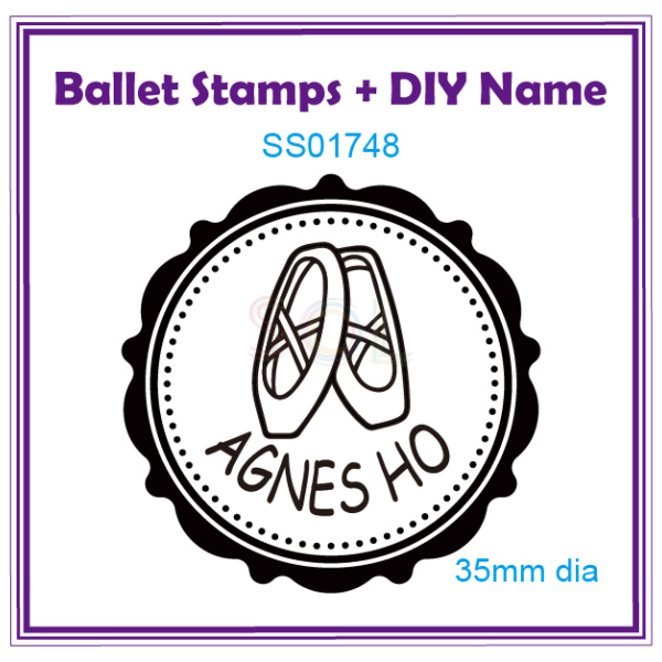 Ballet Stamp + DIY Name 35mm dia