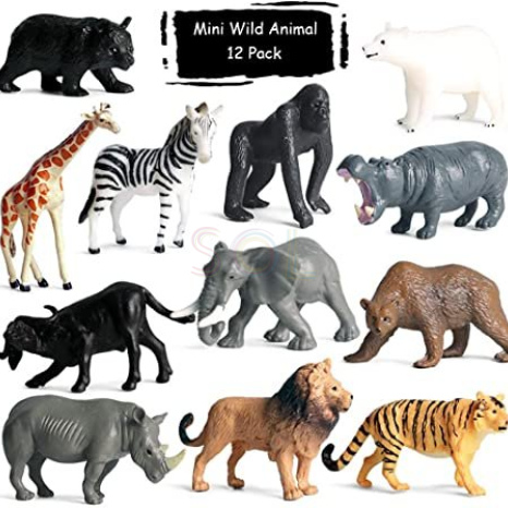 仿真野生動物模型12款桶裝 Wild Life Animals 12pcs