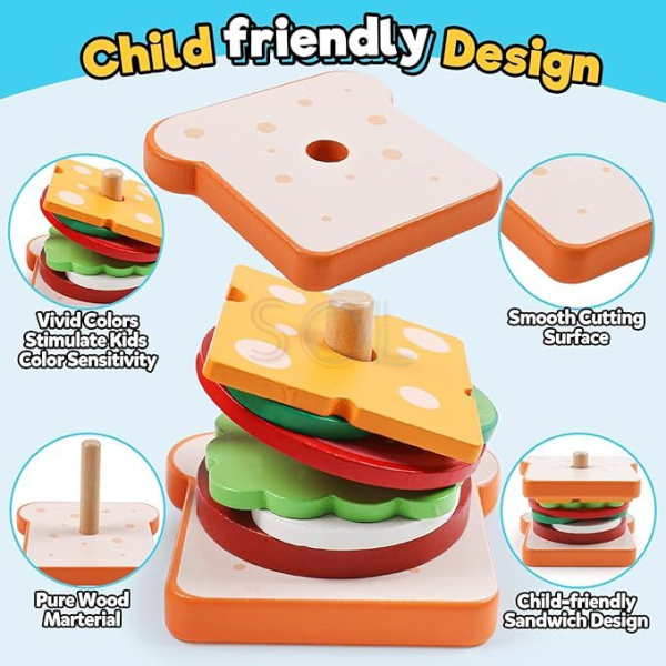 Wooden Stacking Sandwiches Montessori Toy